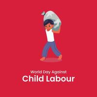 mundo contra criança trabalho vetor