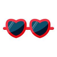 vermelho coração forma oculos de sol dentro coração forma. vintage Sol óculos. ilustração vetor