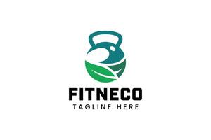 chaleira Sino com folha folhagem logotipo Projeto para ginástica exercite-se Academia ioga saudável esporte vetor