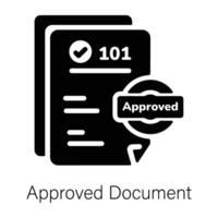 documento aprovado na moda vetor