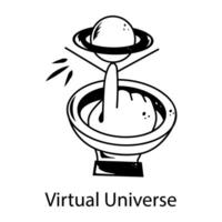 na moda virtual universo vetor