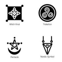 conjunto do espiritualidade sólido estilo ícones vetor
