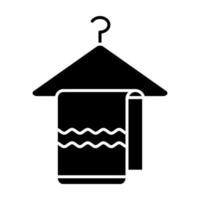 ícone de glifo de cabide de toalha vetor