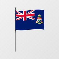 caimão ilhas nacional bandeira em mastro. ilustração. vetor