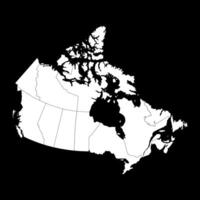 Canadá mapa com províncias. ilustração. vetor