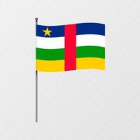 central africano república nacional bandeira em mastro. ilustração. vetor