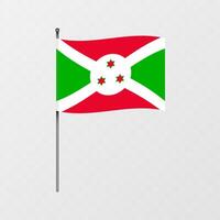 Burundi nacional bandeira em mastro. ilustração. vetor