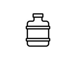 água engarrafada para o ícone da linha de refrigerador de água. garrafa grande de sinal de contorno de vetor de água.
