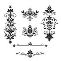 vintage ornamental floral elementos ilustração vetor