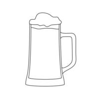 Cerveja caneca linha desenhando vetor
