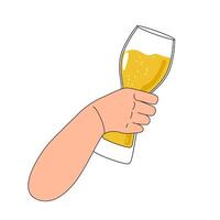imagem ilustração do uma mão segurando uma Cerveja caneca vetor