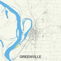 Greenville, mississipi, Unidos estados mapa poster arte vetor