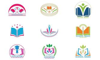 escola logotipo coleção vetor