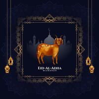 religioso eid al adha Mubarak islâmico festival celebração fundo vetor