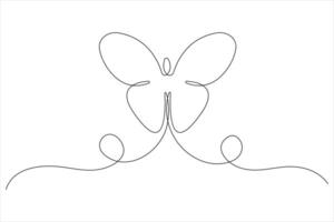 contínuo 1 linha arte desenhando do borboleta Projeto minimalismo esboço arte ilustração vetor