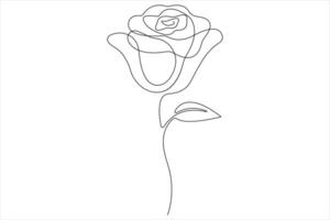 rosa flor contínuo 1 linha arte desenhando do esboço ilustração rosa dia, namorados dia conceito vetor