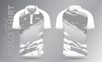 sublimação branco pólo camisa brincar modelo Projeto para badminton camisa, tênis, futebol, futebol ou esporte uniforme vetor