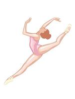 bailarina ilustração, bailarinas poses. ginástica garota. menina dançando clássico coreografia. balé conjunto fêmea. ponta sapato. mão desenhado arte trabalhos isolado em branco fundo vetor