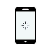 Carregando em telefone tela ícone. amortecedor em celular exibição conceito vetor