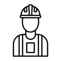 ícone de linha de trabalhador da construção civil vetor