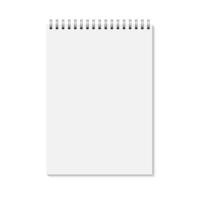 vertical em branco caderno com prata espiral vetor