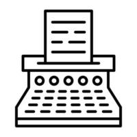 ícone de linha de máquina de escrever vetor