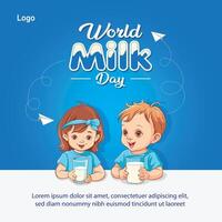 dia mundial do leite vetor