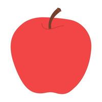 vermelho suculento maduro maçã. mão desenhado vermelho maçã na moda plano estilo isolado em branco. maçã colheita. saudável vegetariano lanche, cortar maçã para projeto, infográfico ilustração vetor