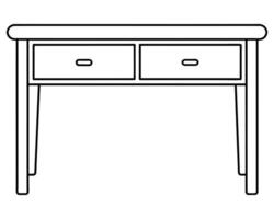 mesa de madeira isolada no fundo branco vetor