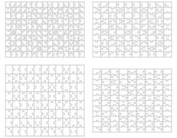 conjunto de desenho de vetor de modelos de quebra-cabeça.