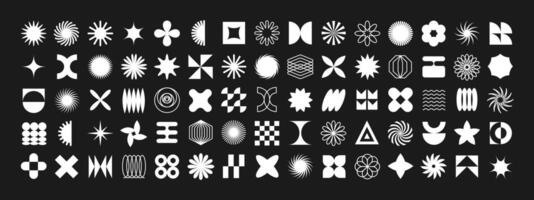 monocromático brutalista abstrato formas conjunto para suíço simples Projeto. bauhaus estético para na moda geométrico moderno cartazes. vetor