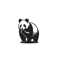 panda silhueta em branco fundo. panda logotipo, panda ilustração vetor