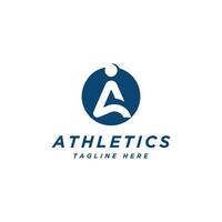 atletismo logotipo Projeto carta marca inicial geométrico conceito moderno mínimo vetor