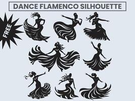 dança flamenco silhueta. vetor