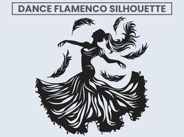 dança flamenco silhueta. Princesa dançando flamenco. vetor