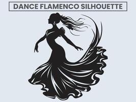 dança flamenco silhueta. Princesa dançando flamenco. vetor