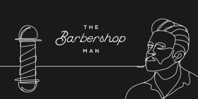 barbeiro pano de fundo contínuo linha, desenhando do cavalheiro com minimalista barbearia pólo ilustração para camiseta, slogan Projeto impressão gráficos estilo vetor