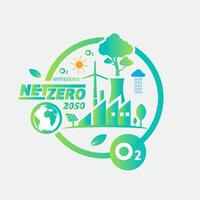 internet zero e carbono neutro conceito , carbono neutralidade vetor