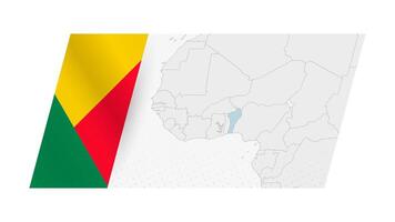 benin mapa dentro moderno estilo com bandeira do benin em esquerda lado. vetor