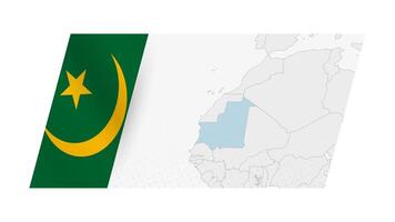 Mauritânia mapa dentro moderno estilo com bandeira do Mauritânia em esquerda lado. vetor