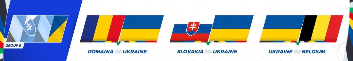 Ucrânia futebol equipe jogos dentro grupo e do internacional futebol torneio 2024. vetor