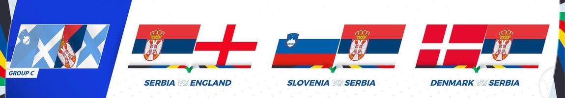 Sérvia futebol equipe jogos dentro grupo c do internacional futebol torneio 2024. vetor