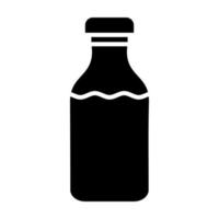 ícone de glifo de garrafa de leite vetor