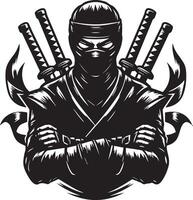 ninja assassino lutador vetor