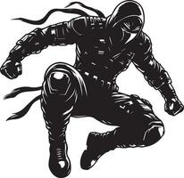 ninja assassino lutador vetor