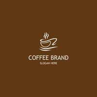 cafeteria logotipo, texto com café copo e rodopiando vapor, logotipo modelo vetor