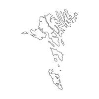 isolado simplificado ilustração ícone com Preto silhueta do faroé ilhas mapa. branco fundo vetor