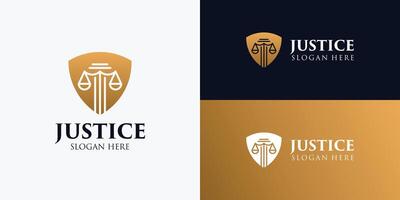 ouro cor justiça logotipo Projeto modelo vetor