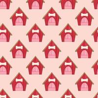 cachorro casa seamless-pattern-design vetor