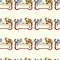 cachorro comendo ossos seamless-pattern-design vetor